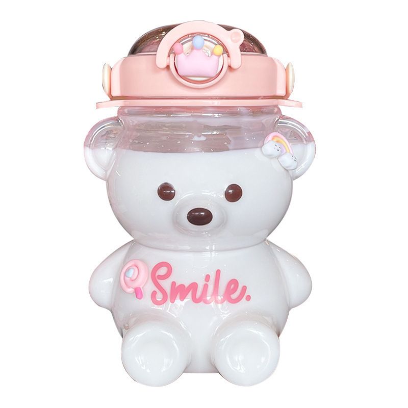 2pcs Kawaii Bear Straw Bottle