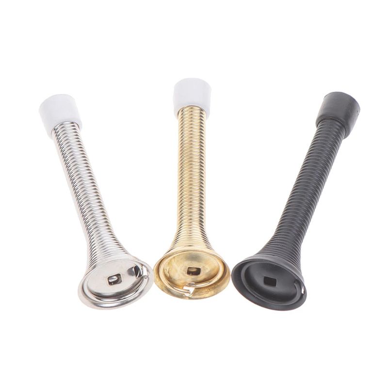 3 Pack Spring Door Stopper Brushed Satin Nickel- Flexible Spring Door Stops view 2