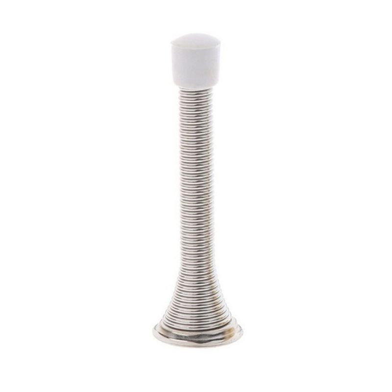 3 Pack Spring Door Stopper Brushed Satin Nickel- Flexible Spring Door Stops view 4