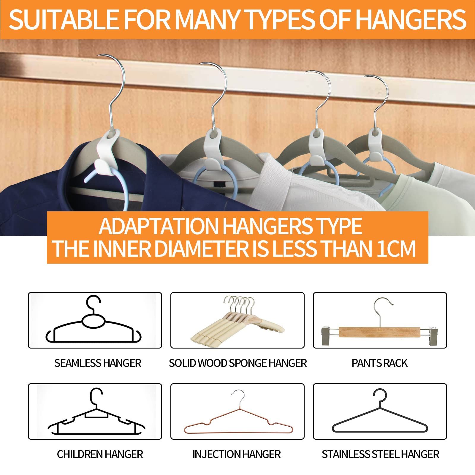 Hanger Hooks Clothes Hanger Connector Hooks 10 Pieces Thickened Hanger view 2
