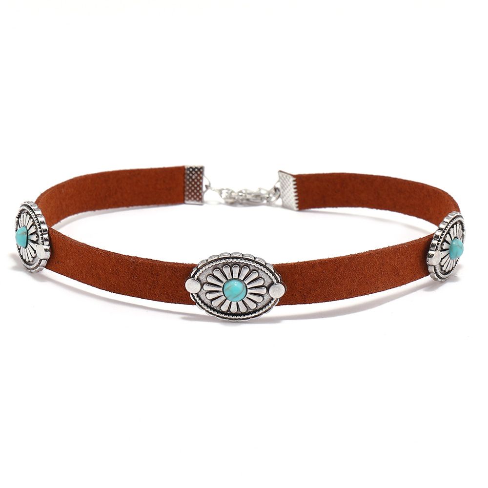 Necklaces for Women Vintage Choker Necklace Velvet Turquoise Brown Necklaces