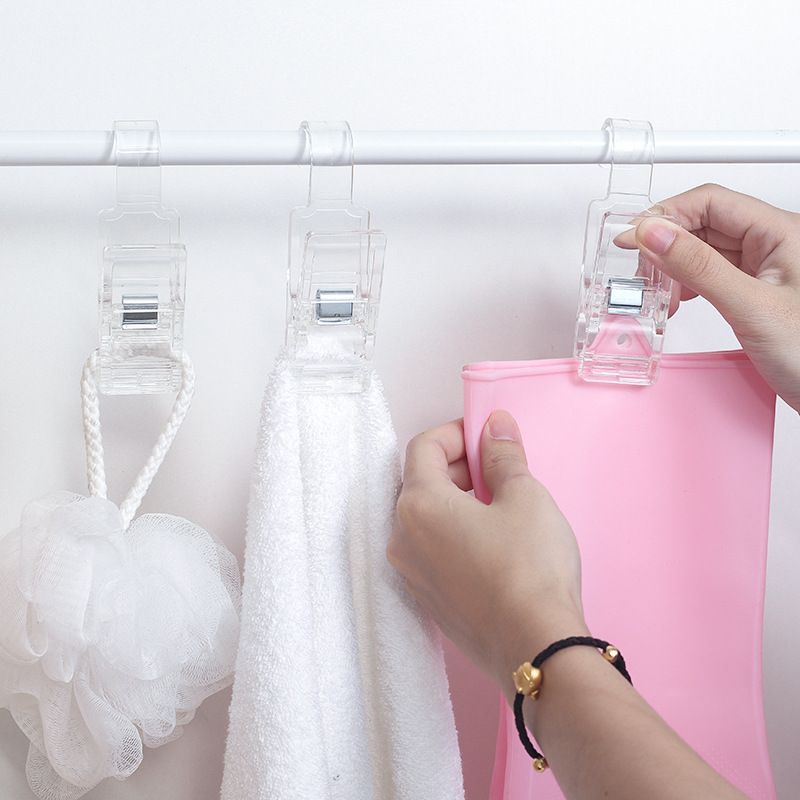 Towel Bar, Pole, Hook, Hanging Clip, 2 Pieces, Approx. Width 1.2 x Depth 2.3 x view 2