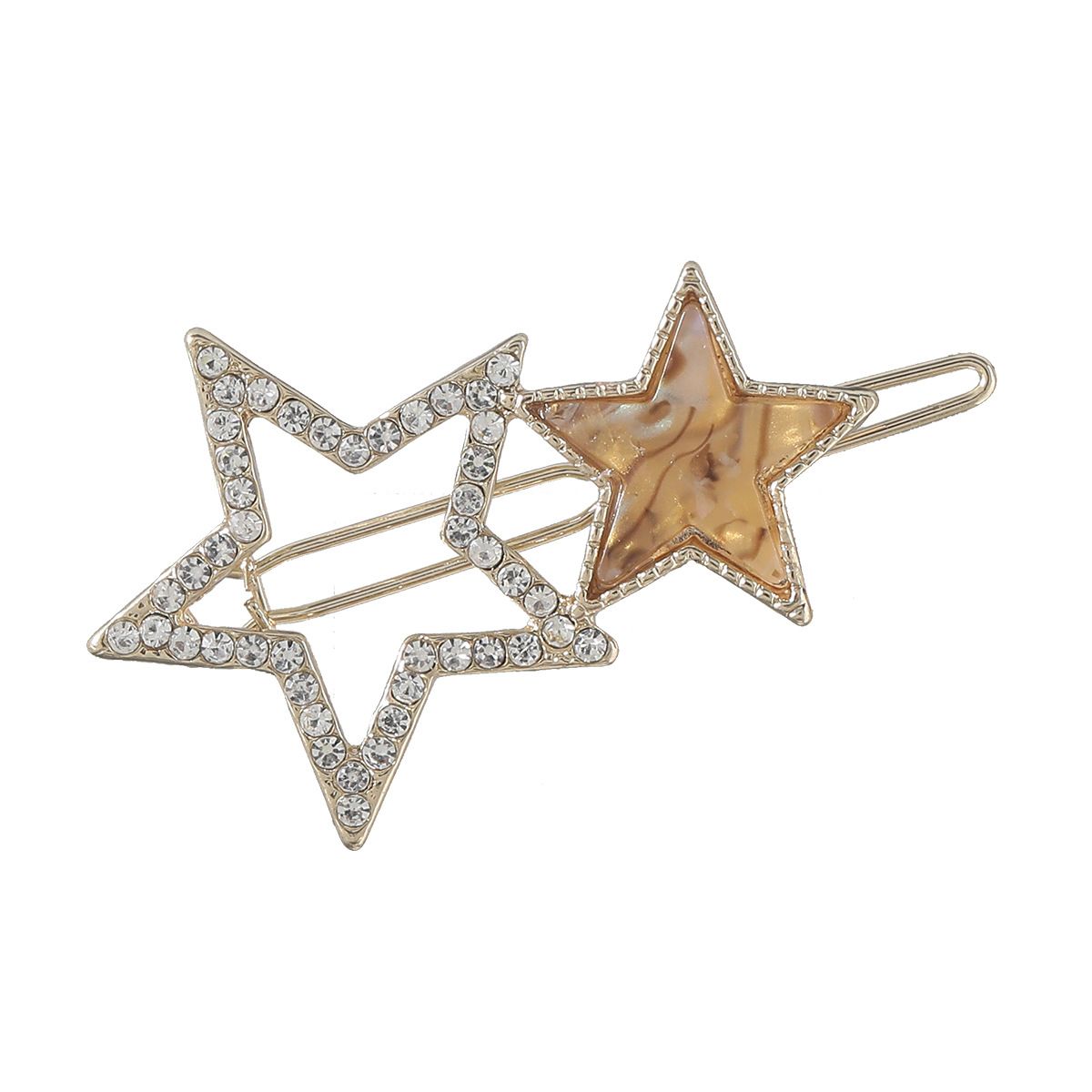 5 PCS Rhinestone Hair Clips Hair Barrette Clip Geometric Star Shape Side Clamp