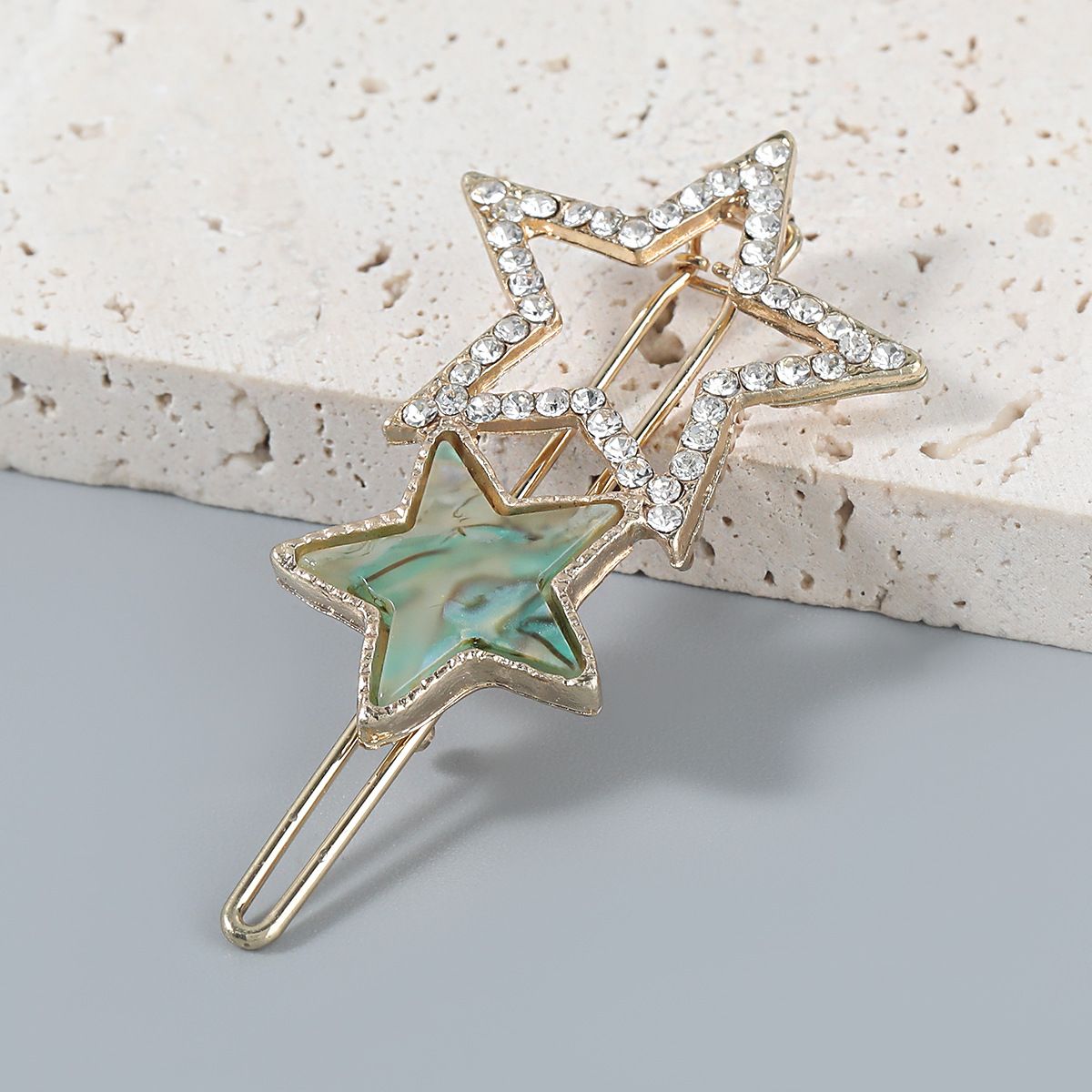 5 PCS Rhinestone Hair Clips Hair Barrette Clip Geometric Star Shape Side Clamp view 5