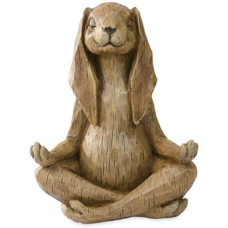 Wind & Weather Indoor/Outdoor Long-Eared Rabbit Garden Statue in Cross-Legged — image 1