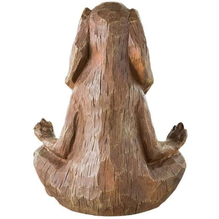 Wind & Weather Indoor/Outdoor Long-Eared Rabbit Garden Statue in Cross-Legged view 2