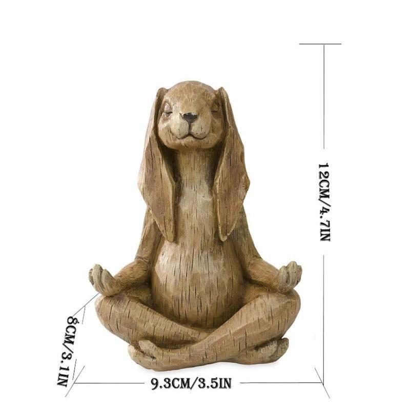 Wind & Weather Indoor/Outdoor Long-Eared Rabbit Garden Statue in Cross-Legged view 5