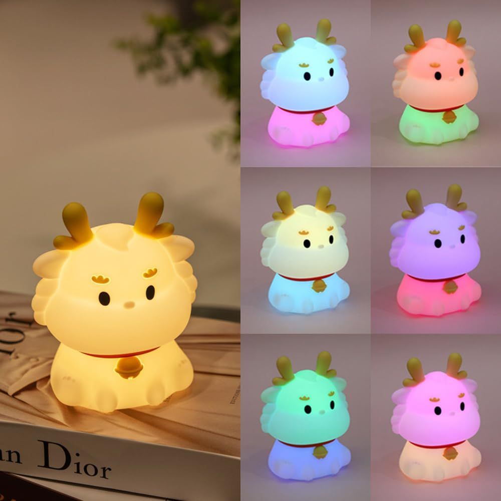 Dragon Shaped Sleeping Night Light Silicone Soft Table Lamp Cartoon Touch view 2