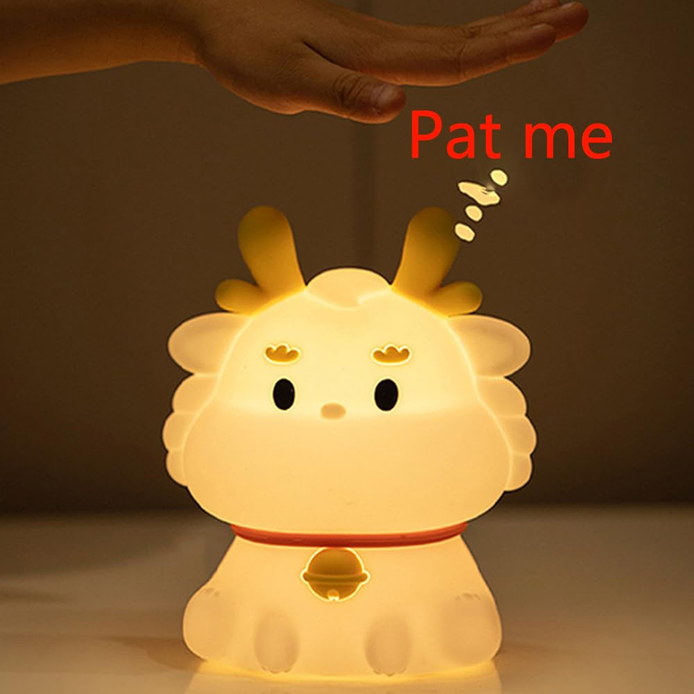 Dragon Shaped Sleeping Night Light Silicone Soft Table Lamp Cartoon Touch view 5