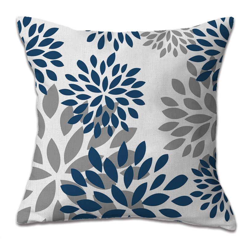 Hexagram Blue Pillow Covers Set of 4 view 4