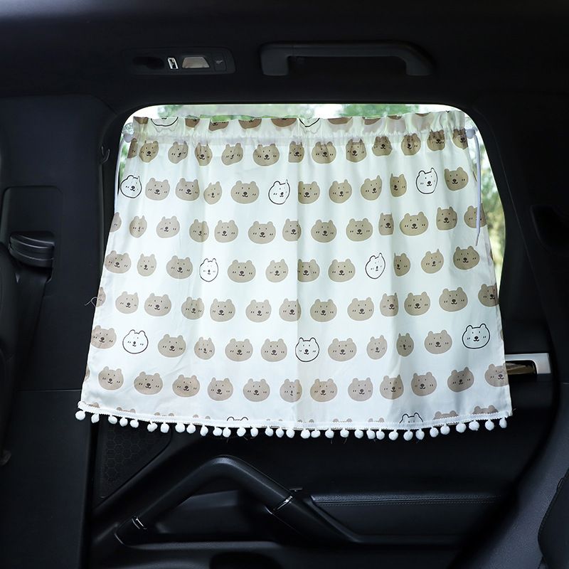Romantic Window Valance, Continuous Pattern of Teddy Bear Silhouettes with view 3