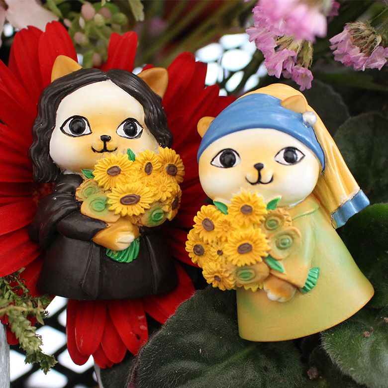 2 PCS Car Air Fresheners Vent Clips Cute Cat Car Accessories Sunflowers Famous view 2