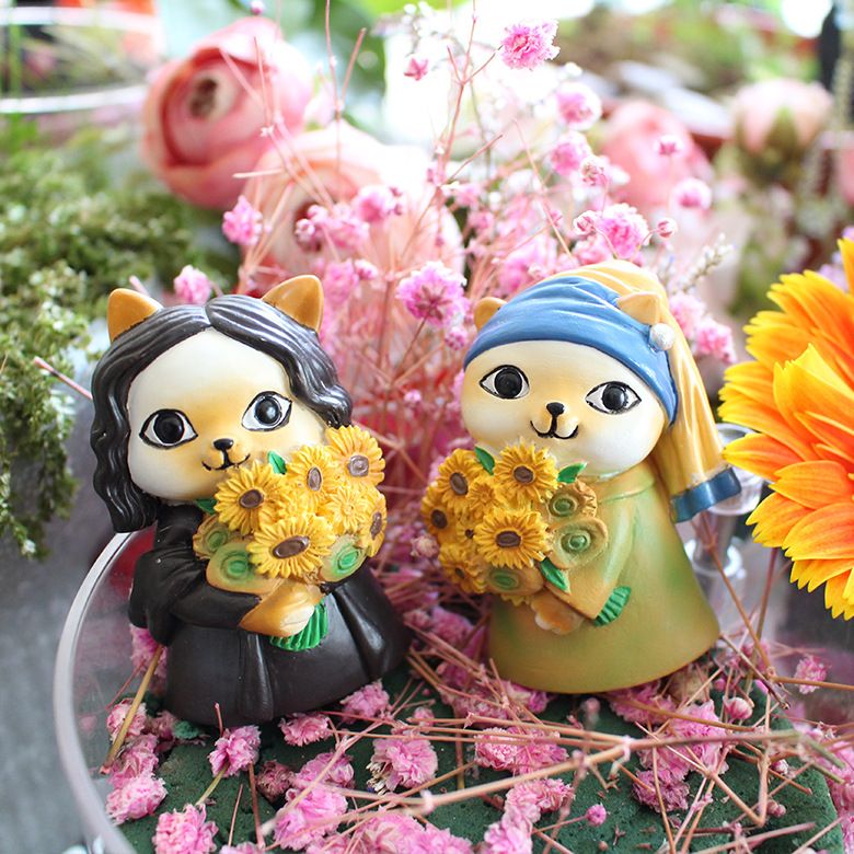 2 PCS Car Air Fresheners Vent Clips Cute Cat Car Accessories Sunflowers Famous view 3