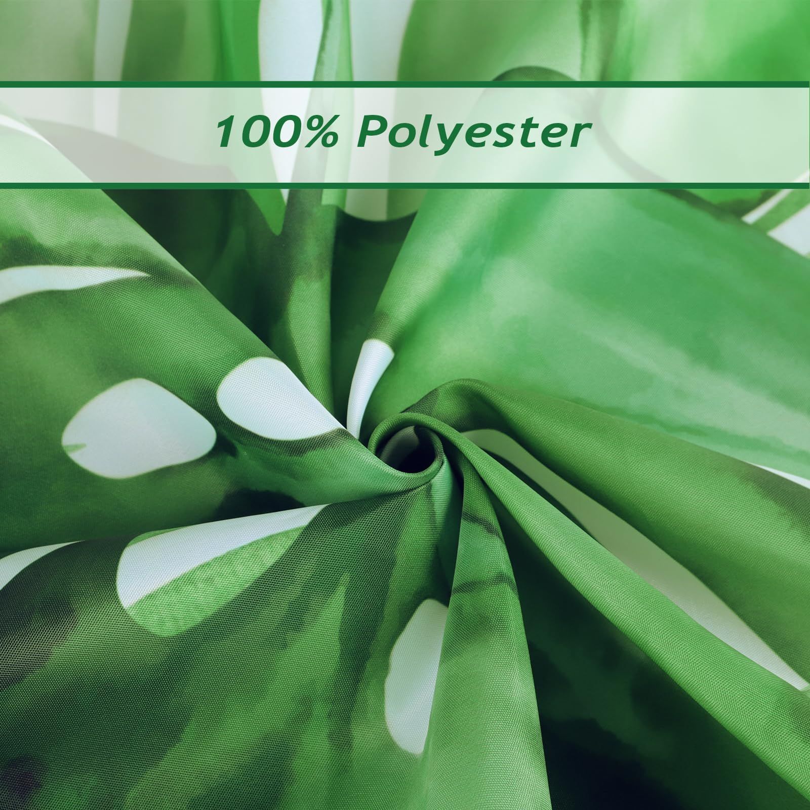 Tropical Leaves Shower Curtain Green Palm Leaf Decorative Bath Curtain view 5