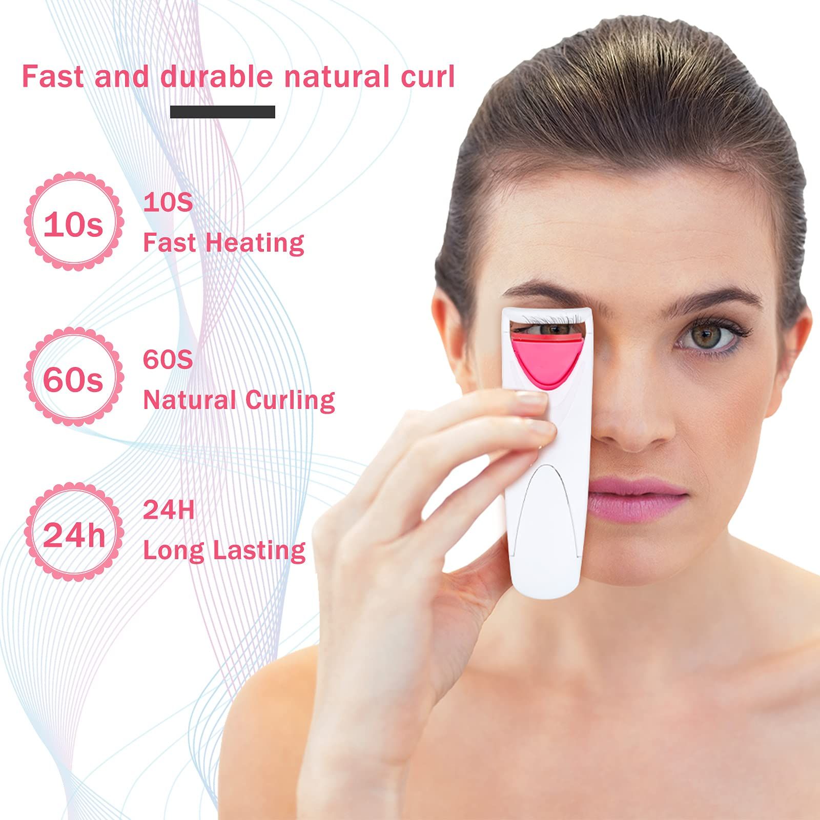 Heated Eyelash Curler Electric Eyelash Curlers Painless Safety Design with view 4