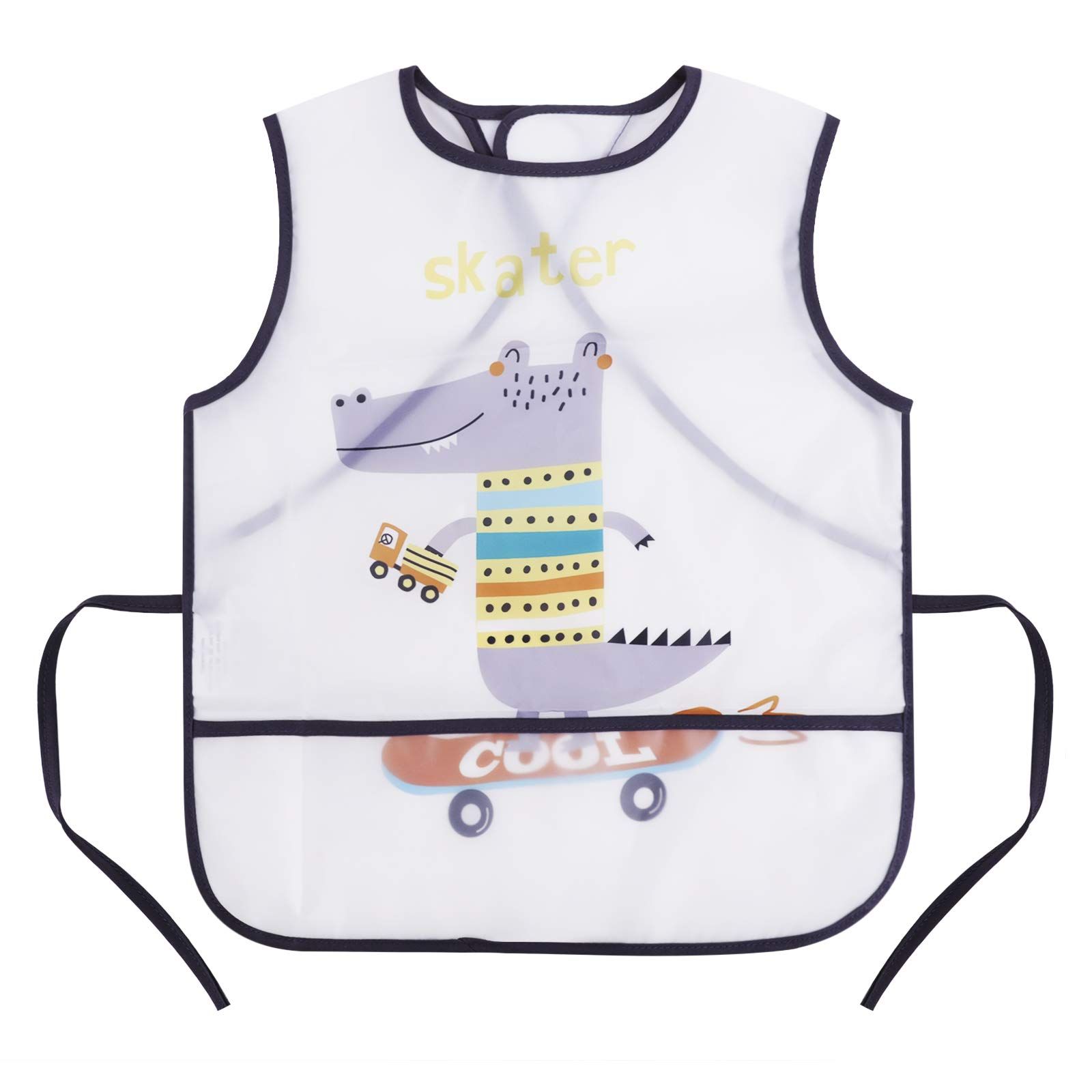 Baby Printed Bib Sleeveless Waterproof Feeding Bib Breathable Apron Bib Baby