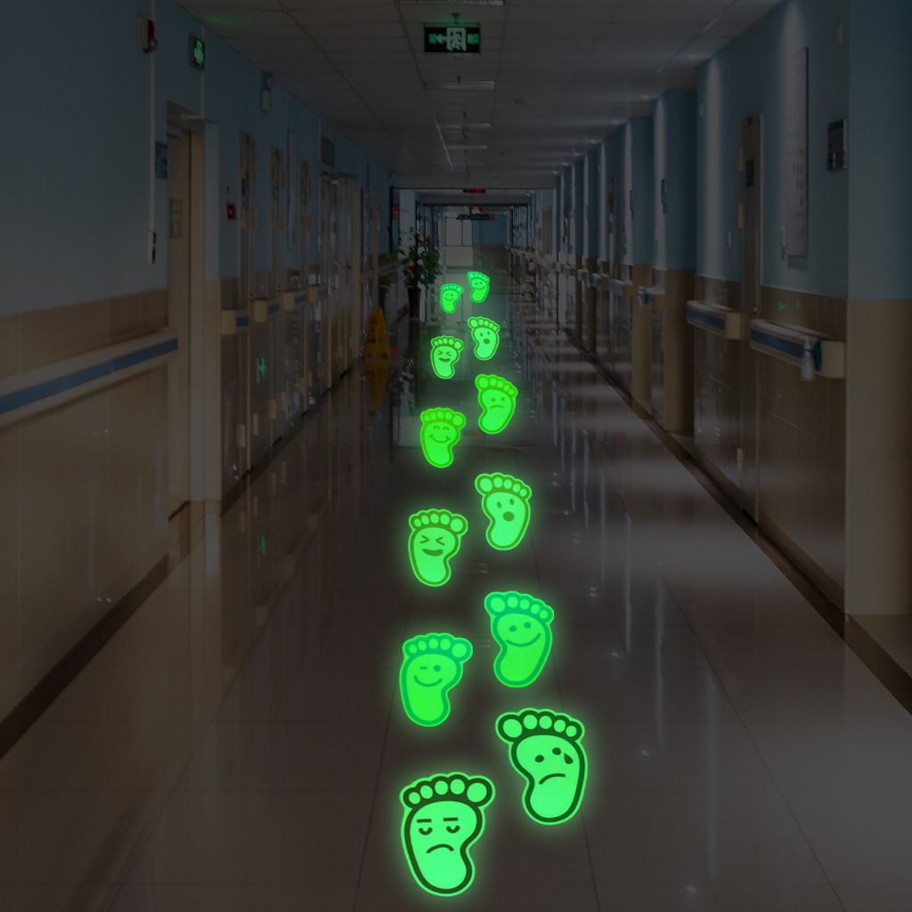 Decorations Green Footprint Glow in The Dark Leprechaun Footprint Floor Window view 2