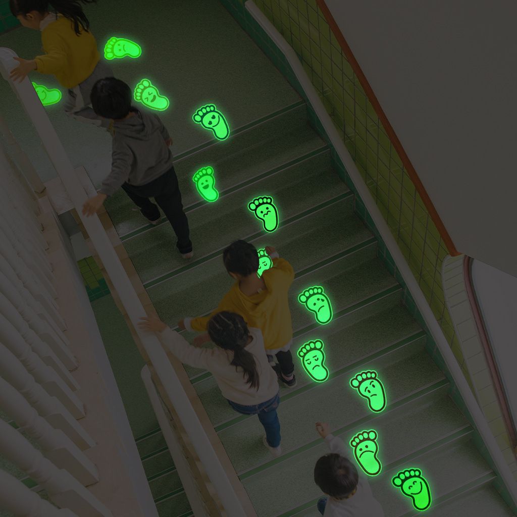 Decorations Green Footprint Glow in The Dark Leprechaun Footprint Floor Window view 4