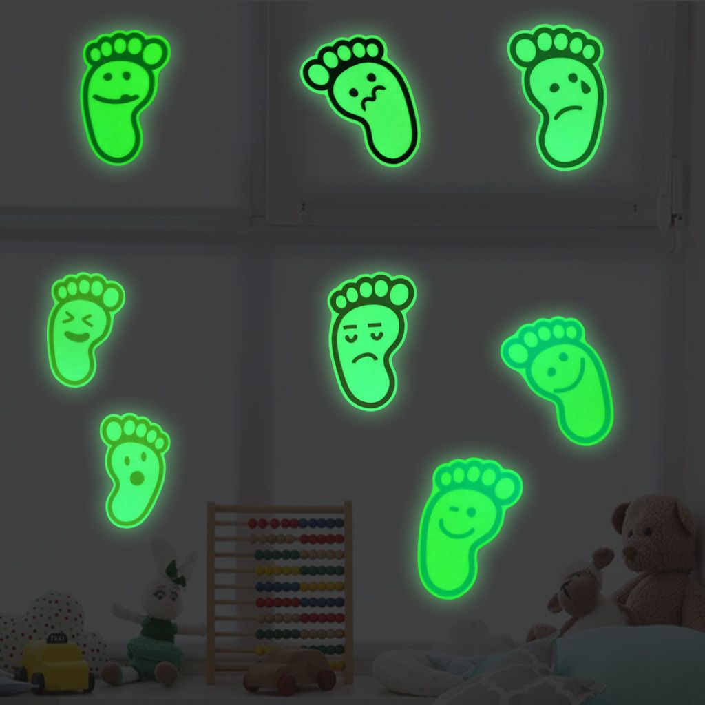 Decorations Green Footprint Glow in The Dark Leprechaun Footprint Floor Window view 5