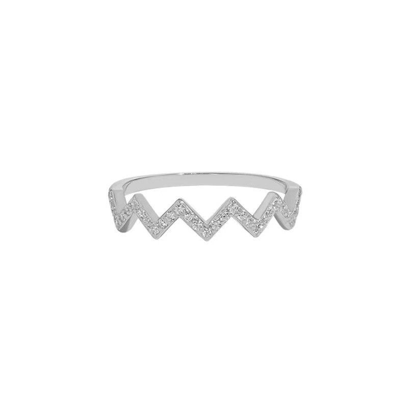 Round Cut White Natural Diamond Engagement Band Ring For Women In Over Silver