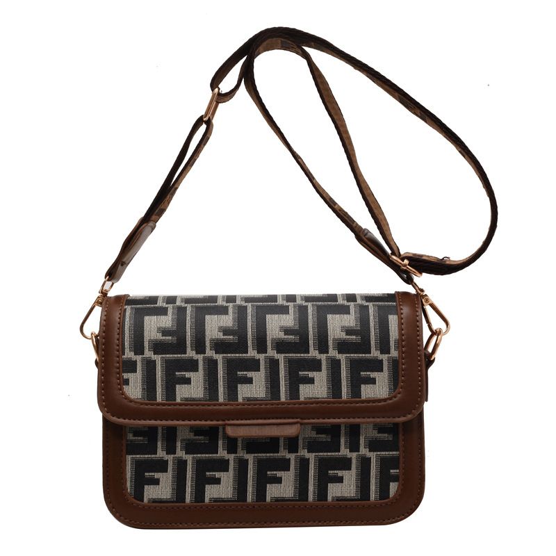Vintage Plaid Crossbody Bag for Women Leather Small Messenger Shoulder Bag