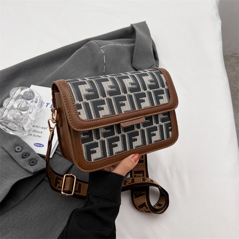 Vintage Plaid Crossbody Bag for Women Leather Small Messenger Shoulder Bag view 2