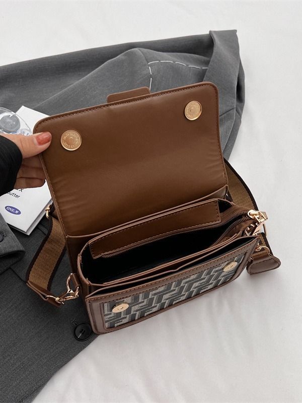 Vintage Plaid Crossbody Bag for Women Leather Small Messenger Shoulder Bag view 5