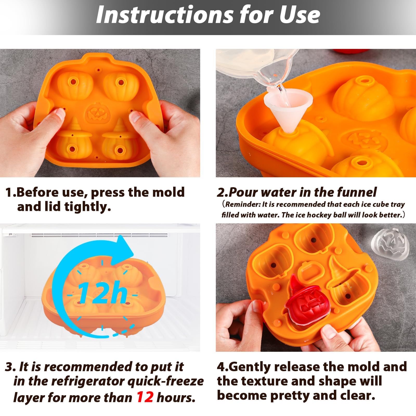 Halloween Pumpkin Ice Cube Mold view 4