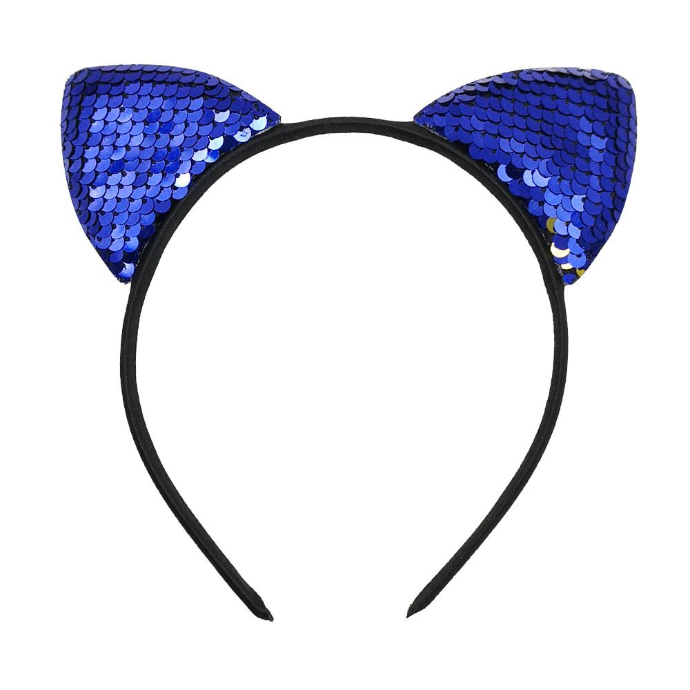 5 pcs Cat Ears Headbands Shine Sequins Hair Bands Hair Hoop Headwear for Party