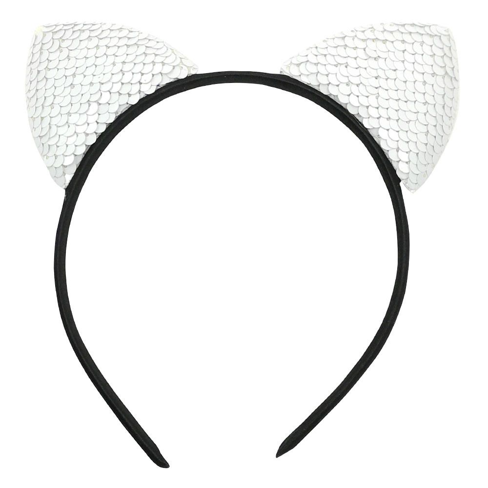 5 pcs Cat Ears Headbands Shine Sequins Hair Bands Hair Hoop Headwear for Party view 2