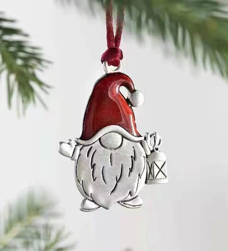 Christmas Ornaments Solid Pewter Christmas Tree Snowman Ornaments DIY Craft view 2