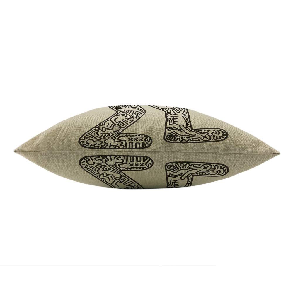 Pillow Cases Modern Haring Abstract Graffiti Printing Grey Balck Throw Pillow view 5