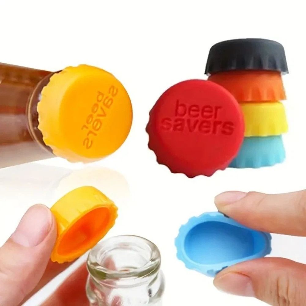 Silicone Bottle Cap 6 Pack Reusable Beer Wine Bottle Caps for Soft Drink Soda
