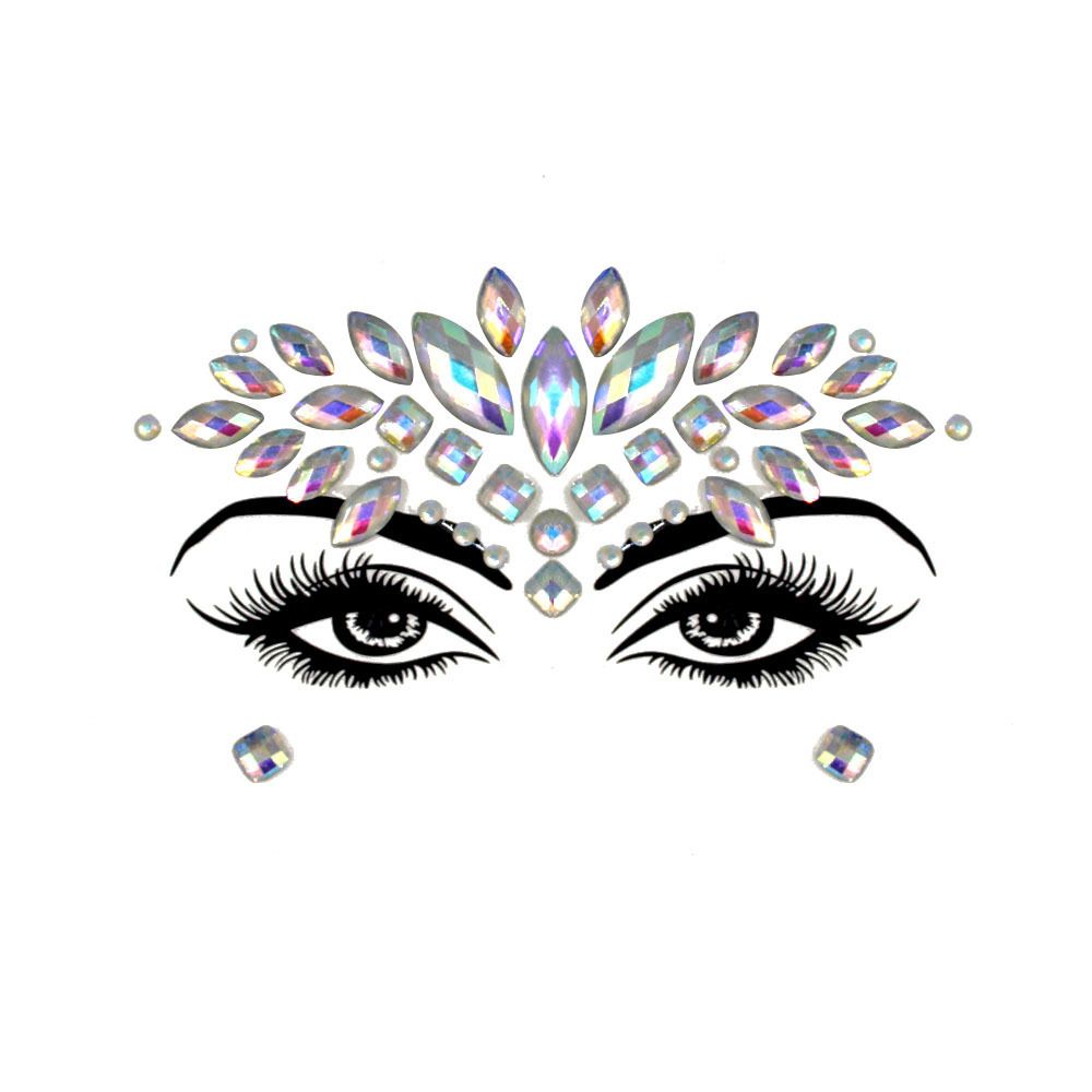 Luminous Face Gems Tattoo Stickers Body Jewelry Glow in the Dark Fluorescent