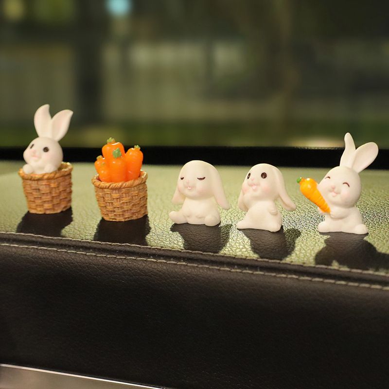 5 Pack Rabbit Figures Cake Topper view 2