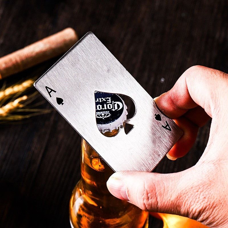 Wine Bottle Opener Stainless Steel Credit Card Size Casino Beer Bottle Opener view 3