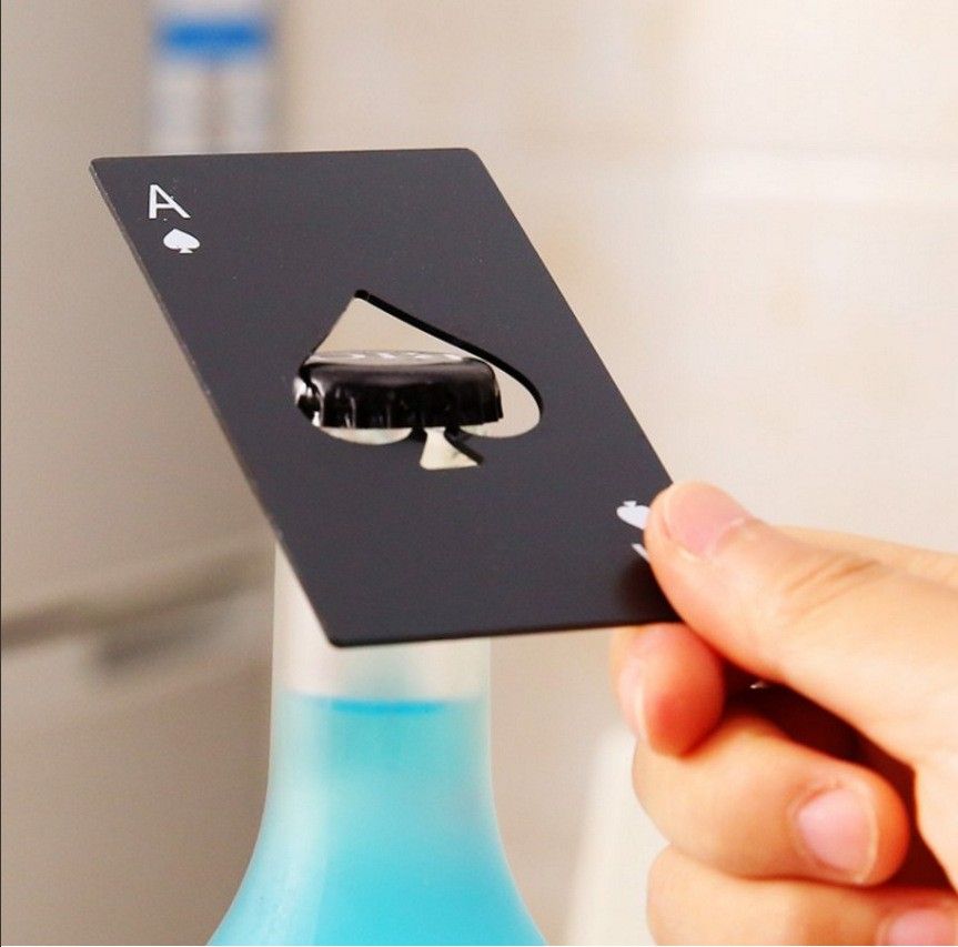 Wine Bottle Opener Stainless Steel Credit Card Size Casino Beer Bottle Opener view 4