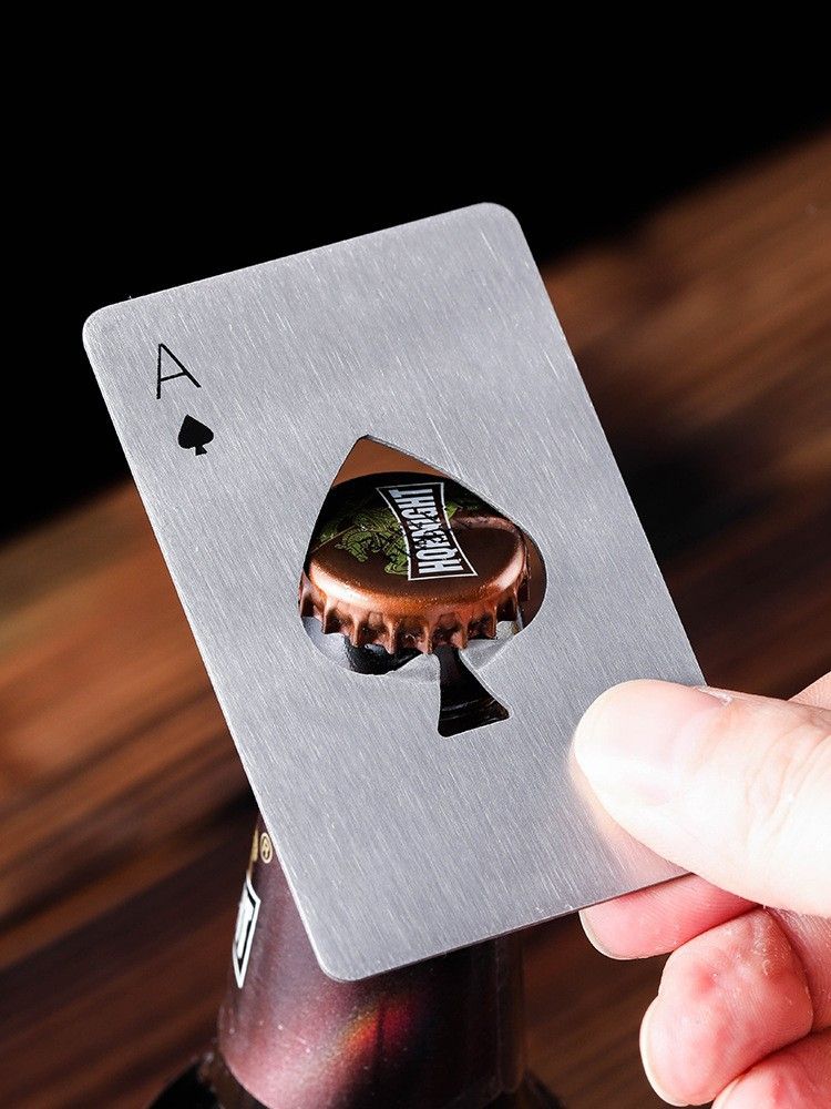 Wine Bottle Opener Stainless Steel Credit Card Size Casino Beer Bottle Opener view 5