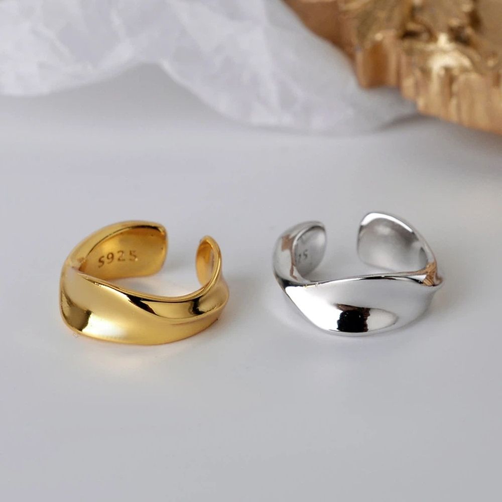 Earrings, Plated Ear Cuff Earrings for Women Twisted Irregular Clip-On view 2