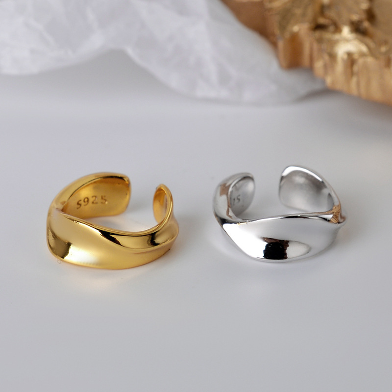 Earrings, Plated Ear Cuff Earrings for Women Twisted Irregular Clip-On view 3