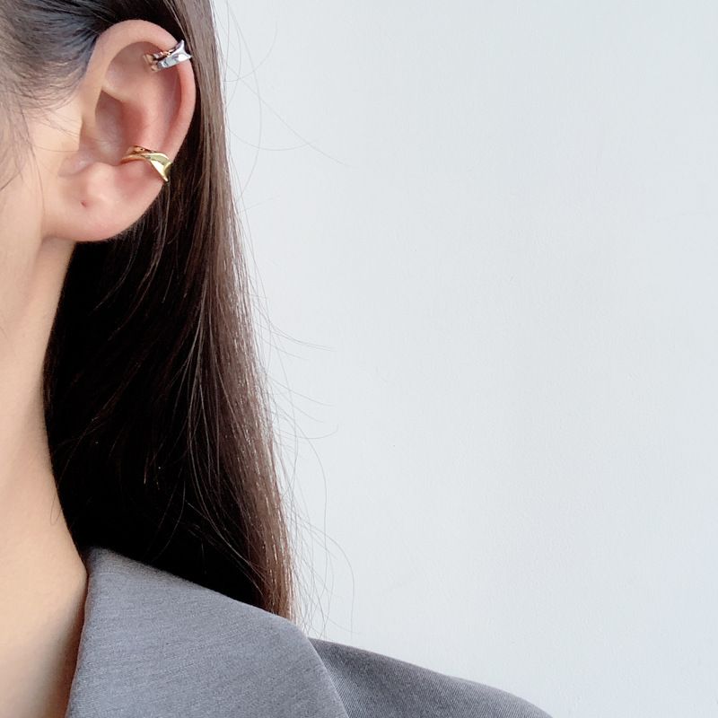Earrings, Plated Ear Cuff Earrings for Women Twisted Irregular Clip-On view 4