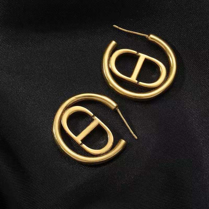 Gold Chain Link Dangle Earrings for Women Plated Large Cuban Paperclip view 2