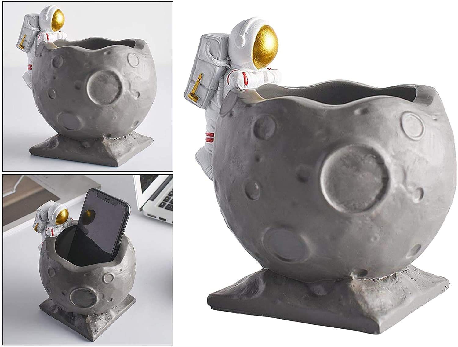 Astronaut Pencil Holder Astronaut Figurine Spaceman Sculpture Spaceman Desktop view 4