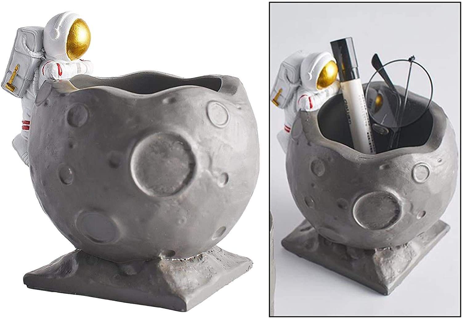 Astronaut Pencil Holder Astronaut Figurine Spaceman Sculpture Spaceman Desktop view 5