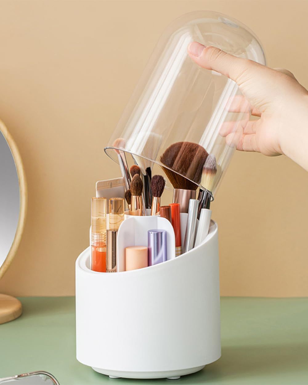 Makeup Brush Holder Organizer with Lid view 3