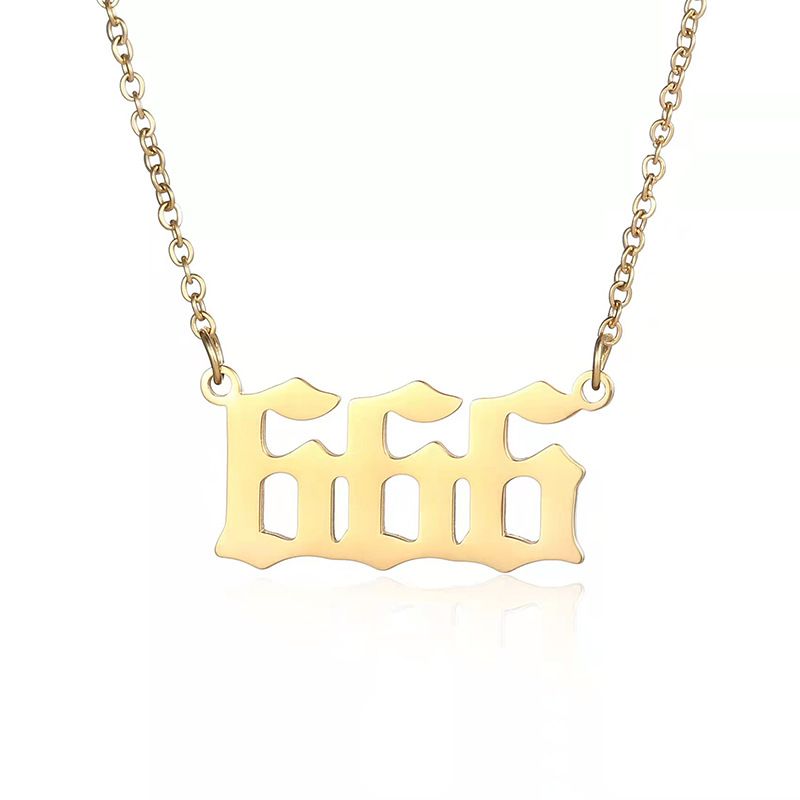 Angel Lucky Number pendant necklace commemorative gift stainless steel
