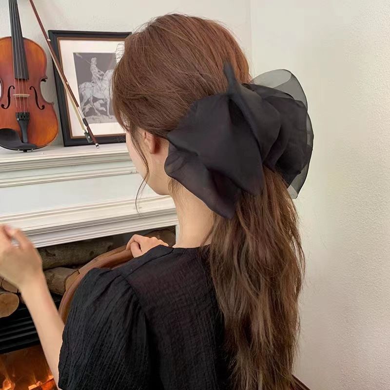 Hair Clips Large Bow Hair Barrettes Clip Big Solid Color Bowknot Hairpin view 2