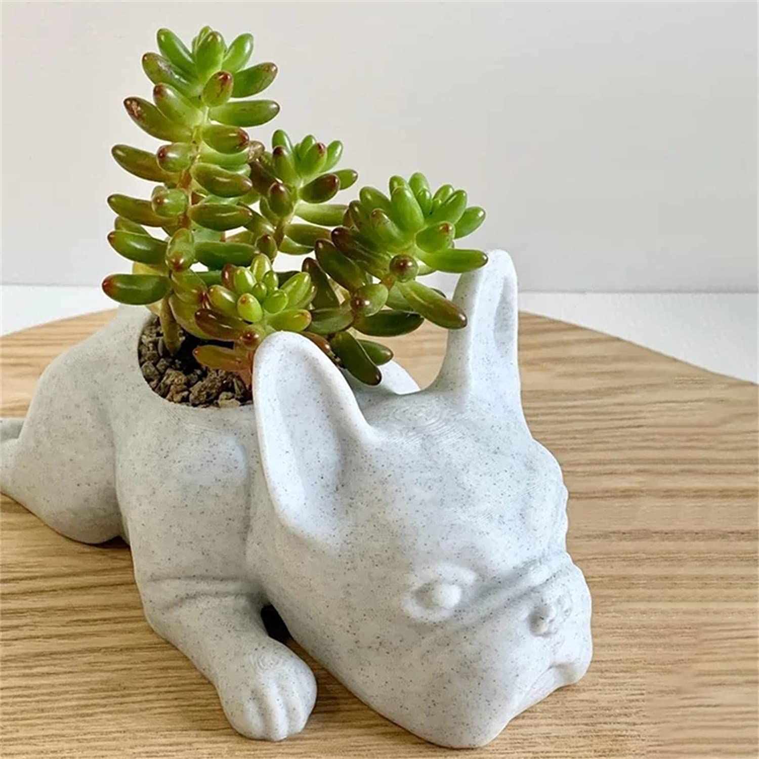Succulent Planter Pots, Bulldog Shape Resin Succulent Planter Desktop Plant view 4