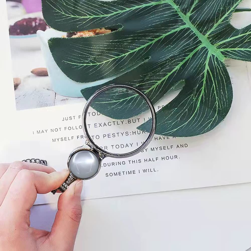 Magnifying Glass Necklace Vintage Lucky Crystal Pendant Necklace for Library view 5