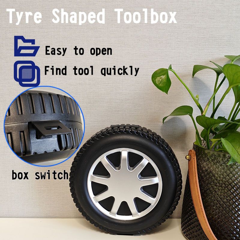 1 Set Tire Shaped Tool Set Toolbox Tool Kits for Mechanics Household Repairing view 3